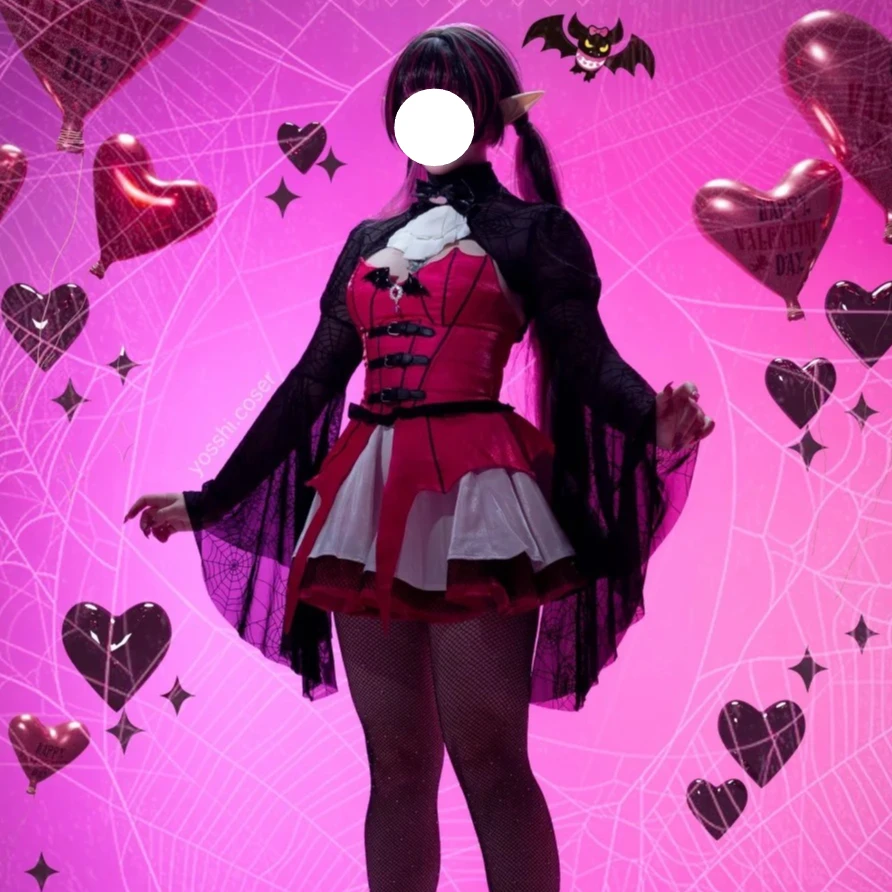 Anime Vampire Draculaura Gothic Style Short Dress Cosplay Costume Suit Lolita Clothes Halloween Carnival Comic Con Roleplay