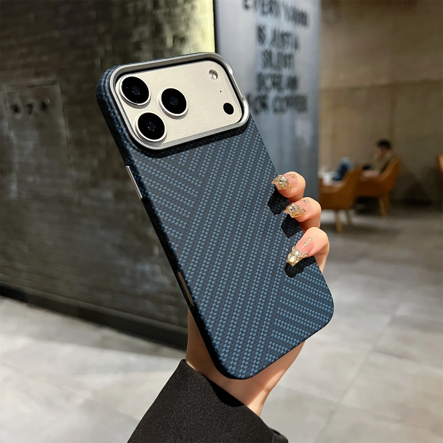 Premium Woven Aramid Fiber Magnetic Case for iPhone 17 pro Max Air 16 15 - Ultrathin Matte Cover with Metal Camera Frame Luxury