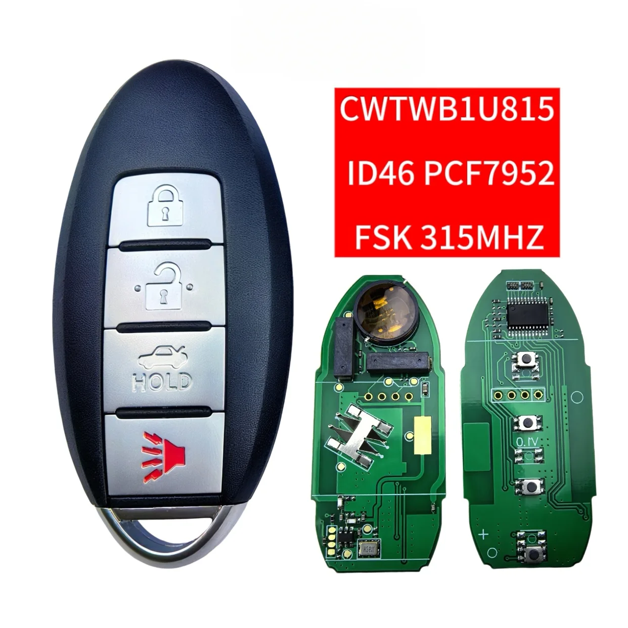 Jingxin CWTWB1U815 4Button 315Mhz ID46-PCF7952 Chip Smart Key/PCB board For Nissan Sunny Teana Sylphy Sentra Versa Car Key/Shell