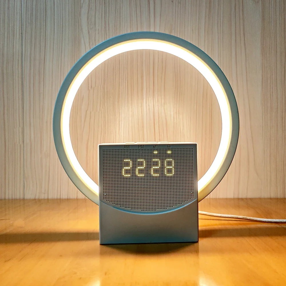 Multifunctional Sunrise Wake Up Light Alarm Clock  Noise Sleep Lamp With Touch Control Bluetooth Speaker For Bedroom Home Office