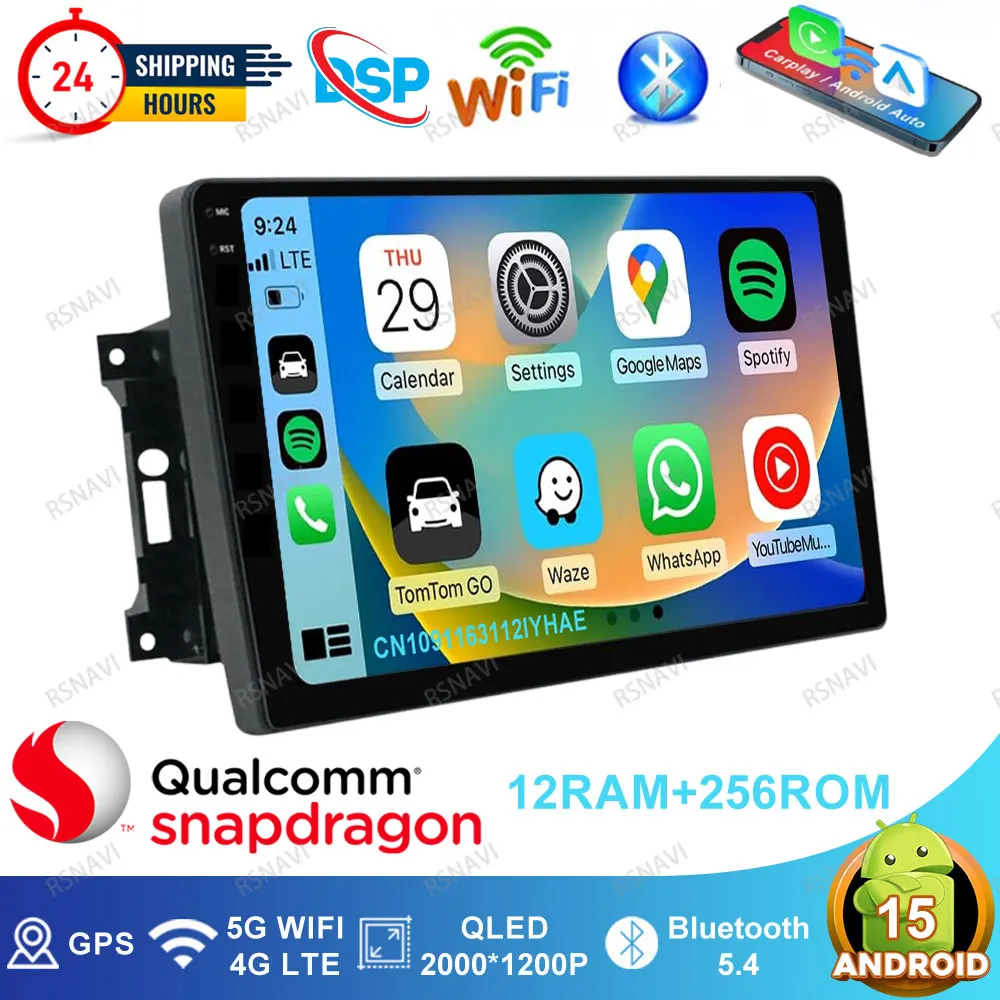 Android 15 Car Radio For Jeep Wrangler 3 JK 2007 - 2018 Head Unit Wireless Carplay Auto GPS QLED DVD Multimedia Navigation BT