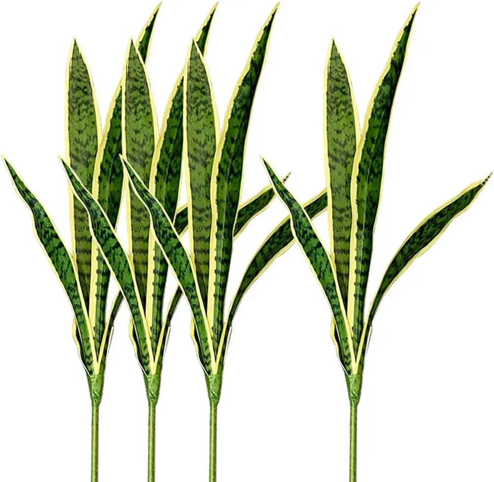 4 PCS Fake Artificial Snake Faux Sansevieria Plants 30 Inch Tall F for Indoor Outdoor Home Garden Office Store Decoration