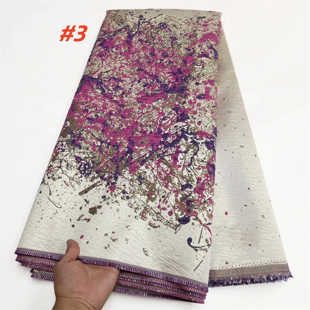 African Brocade Lace Fabric 2025 High Quality French Gilding Lace DIY Fabrics For Women Wedding Dresses Party Sewing Material