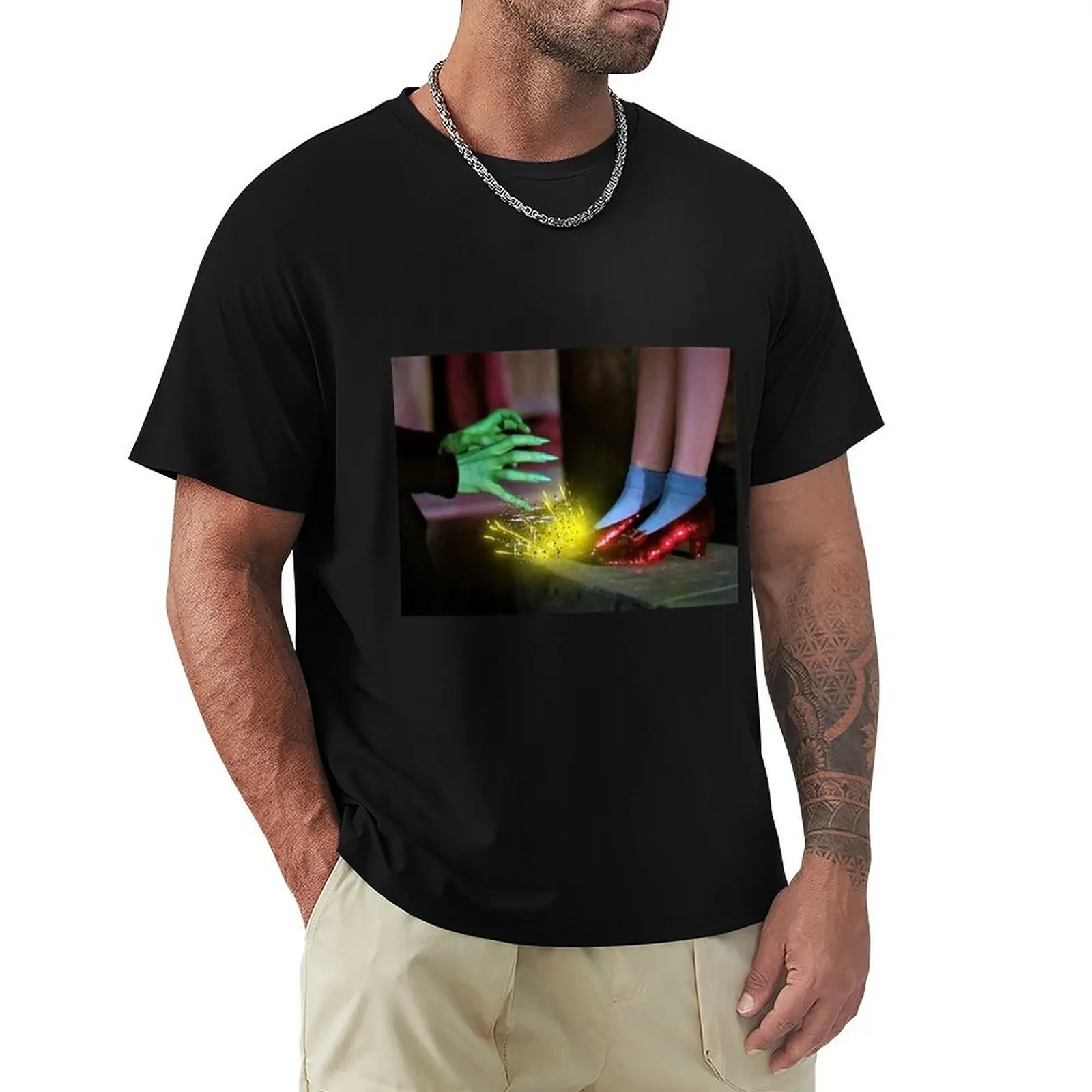 Digital glitter edit Wicked witch wants those shoes mask ruby slippers art edit T-Shirt Water Resistant Casual T-Shirt