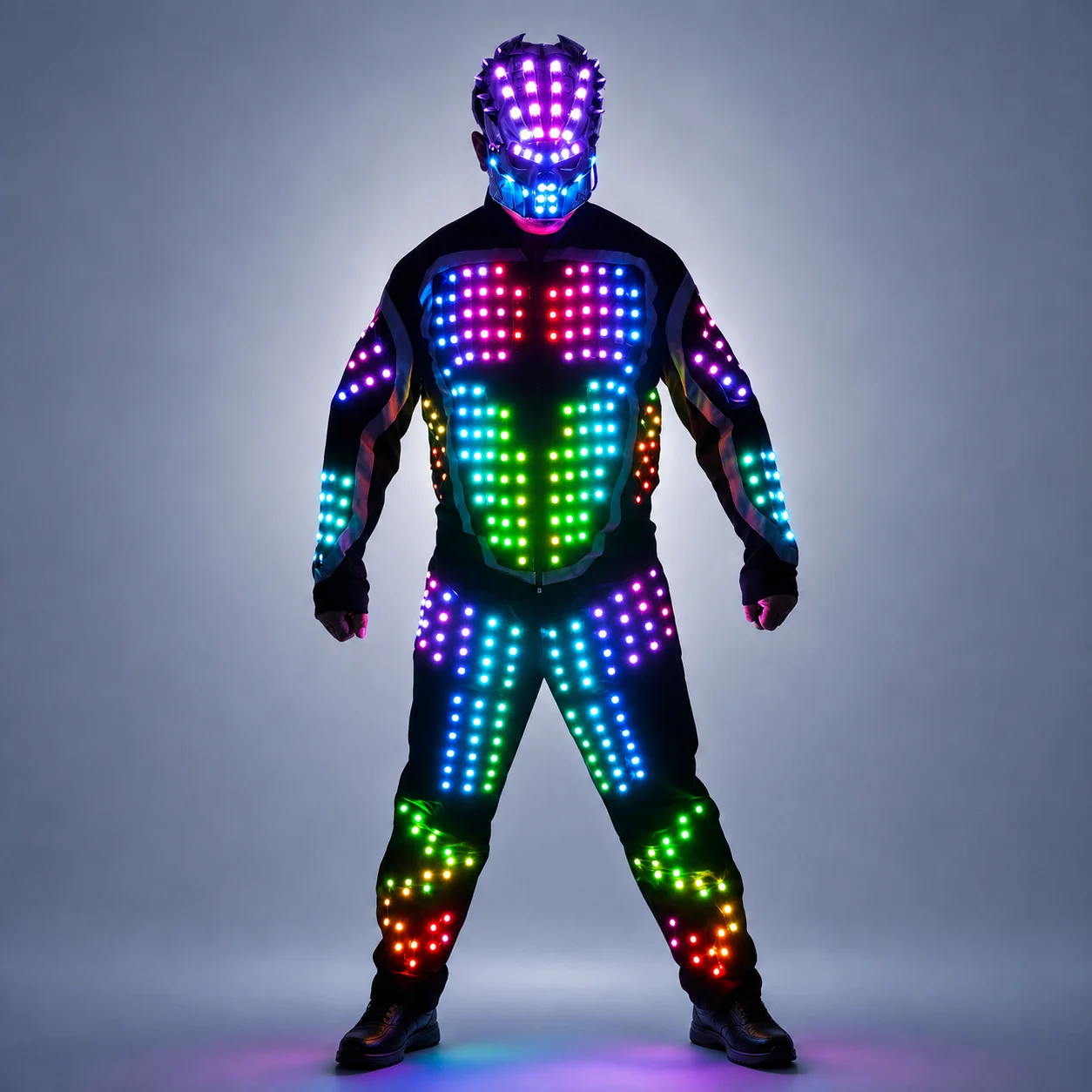 Digital LED Luminous Armor Light Up Jacket Glowing Costumes Suit Bar Nightclub Party Performance Costume Parade Float Decoration