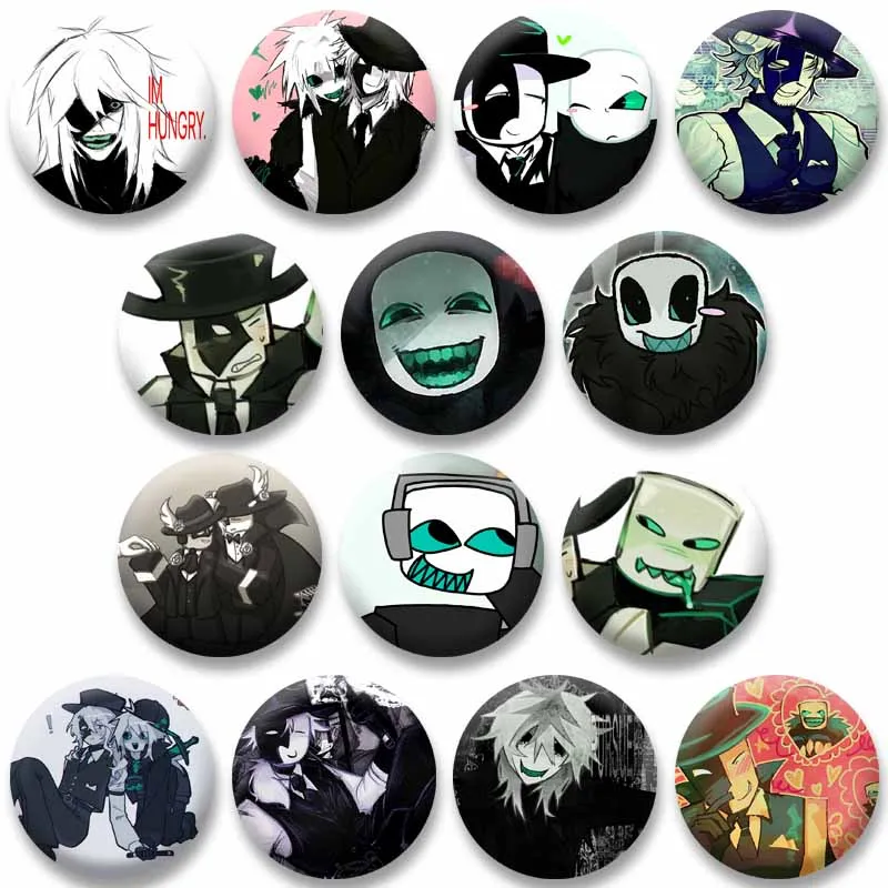 Funny Artful X Pursuer Round Brooch Cartoon Game Dead of Death Badge Pins for Bag Jacket Decor Accessories Gamer Friend Gifts