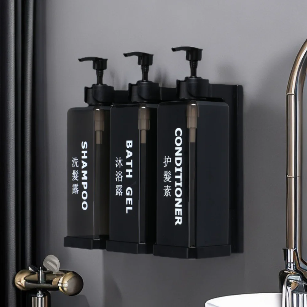 Hotel Shampoo and Shower Gel Separate Bottles Wall Mounted No Punching Hand Sanitizer Boxes Wall Mounted Manual Soap Dispensers