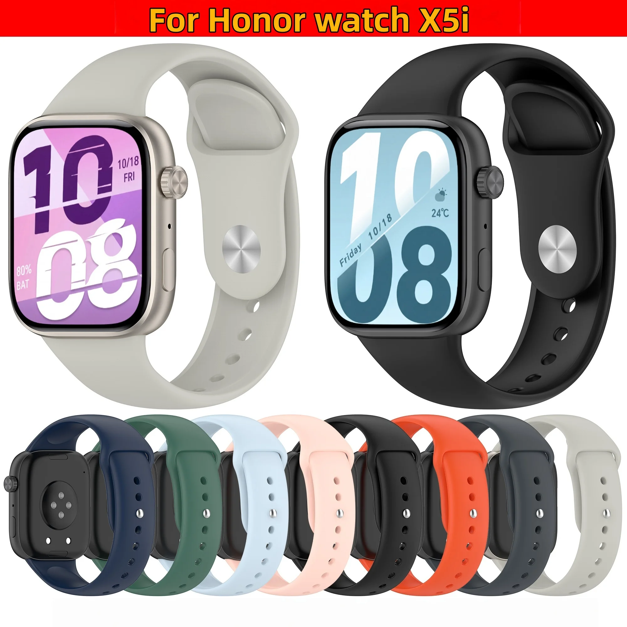 Soft Silicone Sport Watch Band For Honor Watch X5i Replacement Wrist Strap
