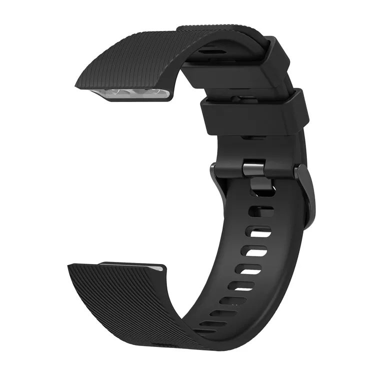 Silicone Strap for Garmin Forerunner 35 / 30 Adjustable Watch Band with Black Buckle - Black