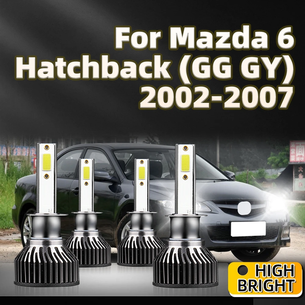 30000LM LED Headlight High Power H1 Turbo Lamp 6000K White Car Light For Mazda 6 Hatchback (GG GY) 2002 2003 2004 2005 2006 2007