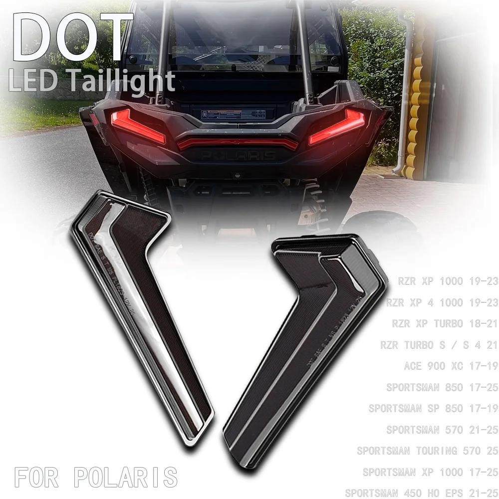 DOT LED Taillight For Polaris Sportsman SP 850 Touring 570 450 RZR XP 4 1000 Turbo ACE 900 XC UTV Rear Tail Brake Lights Lamp