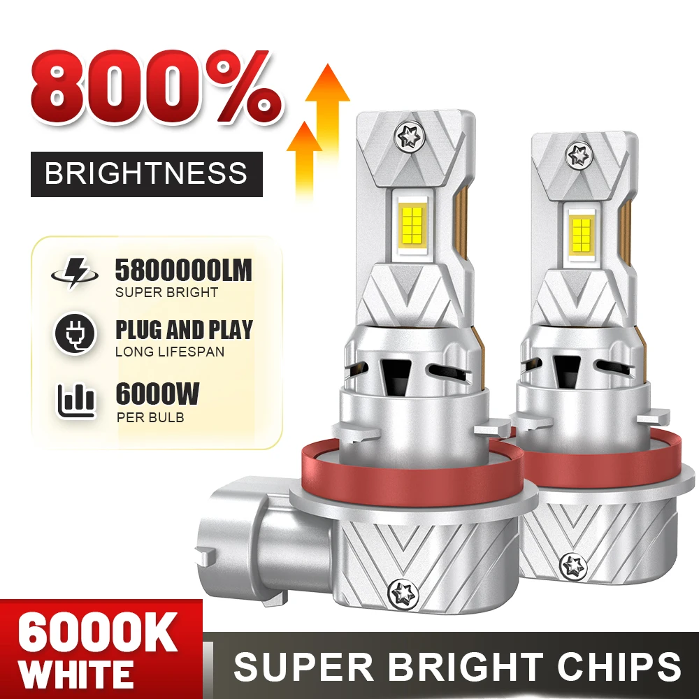 H7 H4 Led Canbus Light Car Headlight With Fan 5800000LM Super Bright Wireless Turbo Fog Bulb 6000K Automobile Lamp Plug&Play 12V