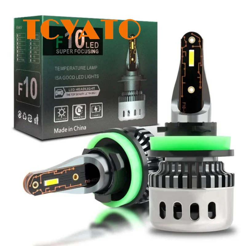 TCYATO 2PCS F10 H7 Led Headlight 6000K H1 H8 H4 Led Bulb Fog Light 9012 Hir2 9005 HB3 9006 HB4 Auto Lamp 16000LM 70W Turbo Mini