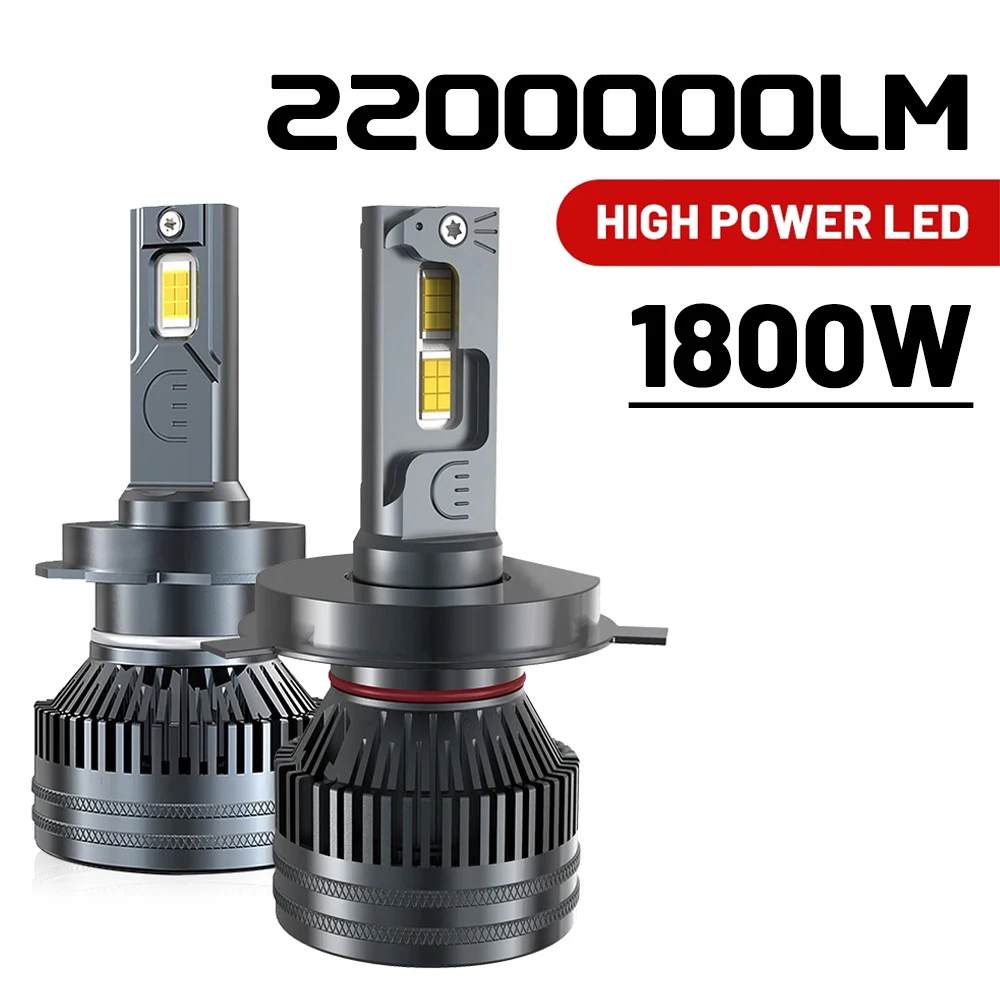 H7 H4 H11 LED Headlight 1800W High Power H1 H8 H9 HB4 HB3 9005 9006 9012 Turbo Lamp 6000K White Car Light 12V 24V