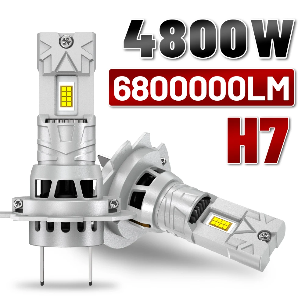 H7 Led Canbus Lights 1:1 Mini Size Car Headlight With Fan 6800000LM Super Bright Wireless Turbo Fog Bulb 6000K Automobile Lamp