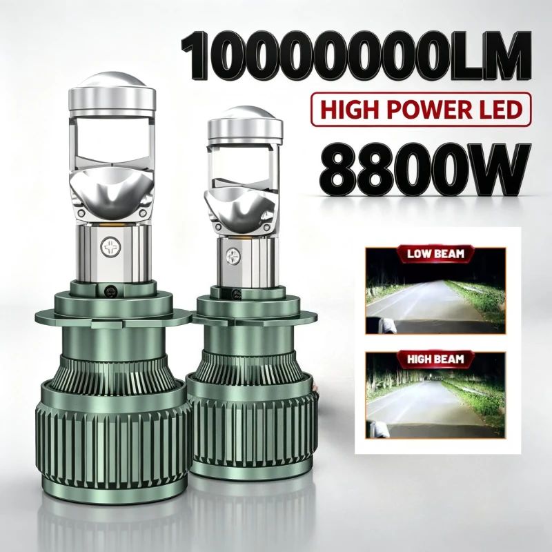 H4 H11 LED Projector Lens Headlight Canbus H7 H8 9005 9006 HB3 HB4 Car Bulb 6000K Turbo Lamp High Power Mini Auto/Moto Fog Light