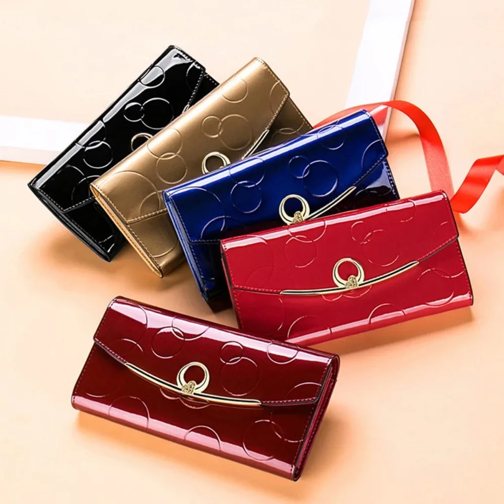 Genuine Leather Wallets	for Women Luxury Designer Purses RFID Card Holder Women's Long Handbag High Quality Ladies Gift