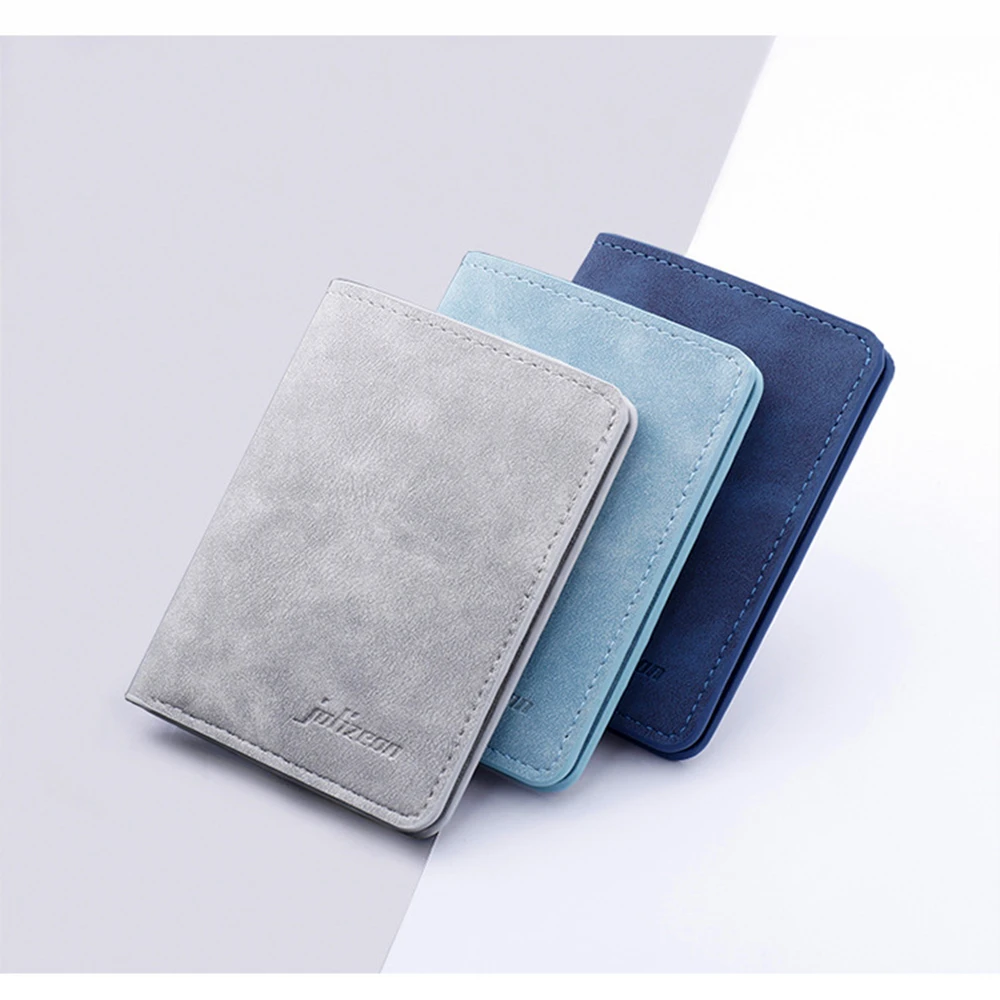 New Style Mini Thin Men Wallet Card Holder Purse Coin Pouch Card Holder Short Vertical PU Leather Wallet Change Money Pouch