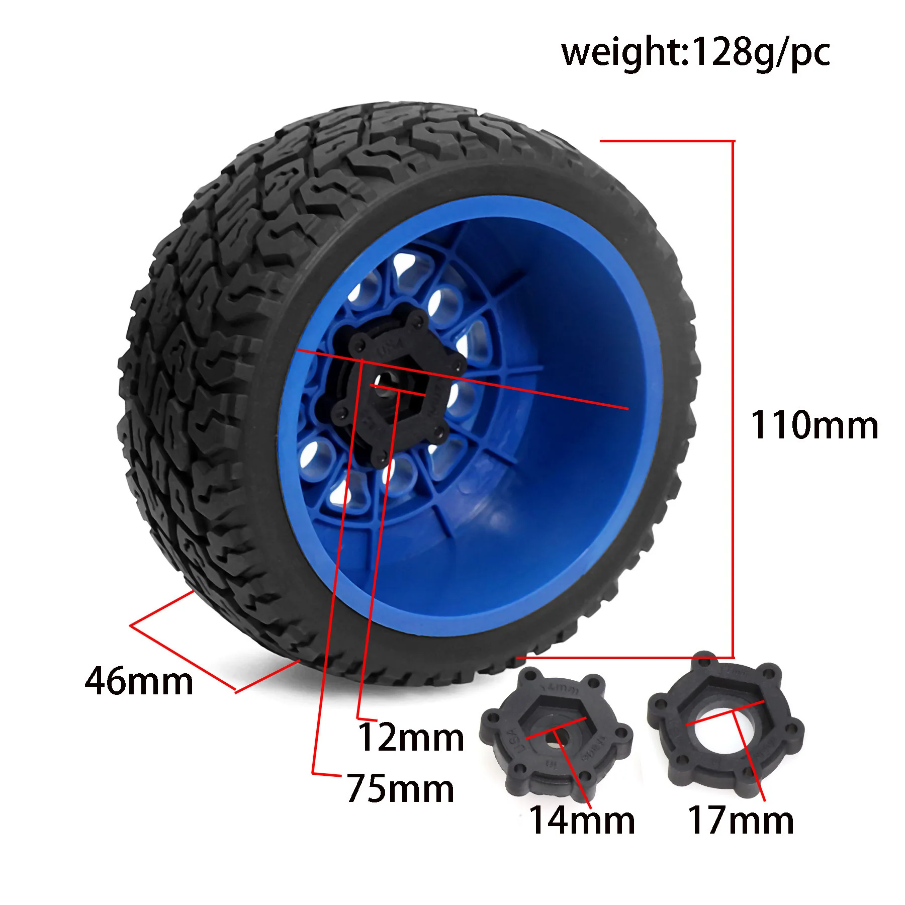 4pcs 110mm 1/10 Short Truck Tire Tyre Tires 12mm 14mm 17mm Wheel Hex for Slash Flying God V4 Baja Huanqi Losi Raimon RC Car