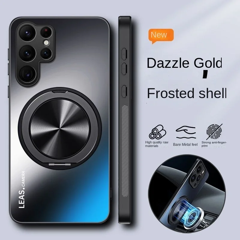 Case For Samsung Galaxy S25 S26 Ultra S24 FE S23 S22 s21 Ultra S10 Plus S10e AG Matte Ring Magnetic Back Cover Shockproof Bumper