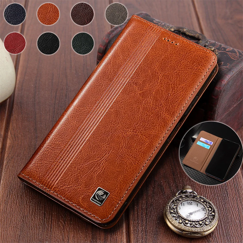 Vertical Line Genuine Leather Flip Case For Google Pixel 3 4 4A 5 5A 6 6A 7 7A 8 8A 9 9A 10 10A 11 Pro XL Fold 4G 5G Cover Cases
