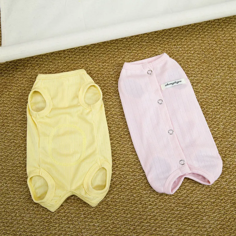 Girls Dog Clothes Spring Summer Wrapped Belly Jumpsuit Onesie For Small Dogs Chihuahua York Puppy Surgical Gown Pajamas Overalls