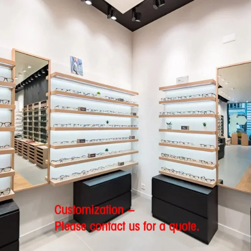 custom.Magnetic Glasses Display Cabinet LED Lighting Hexagon Shape Glass Back Eco-Friendly Tiered Shelf Portable Recyclable Opti