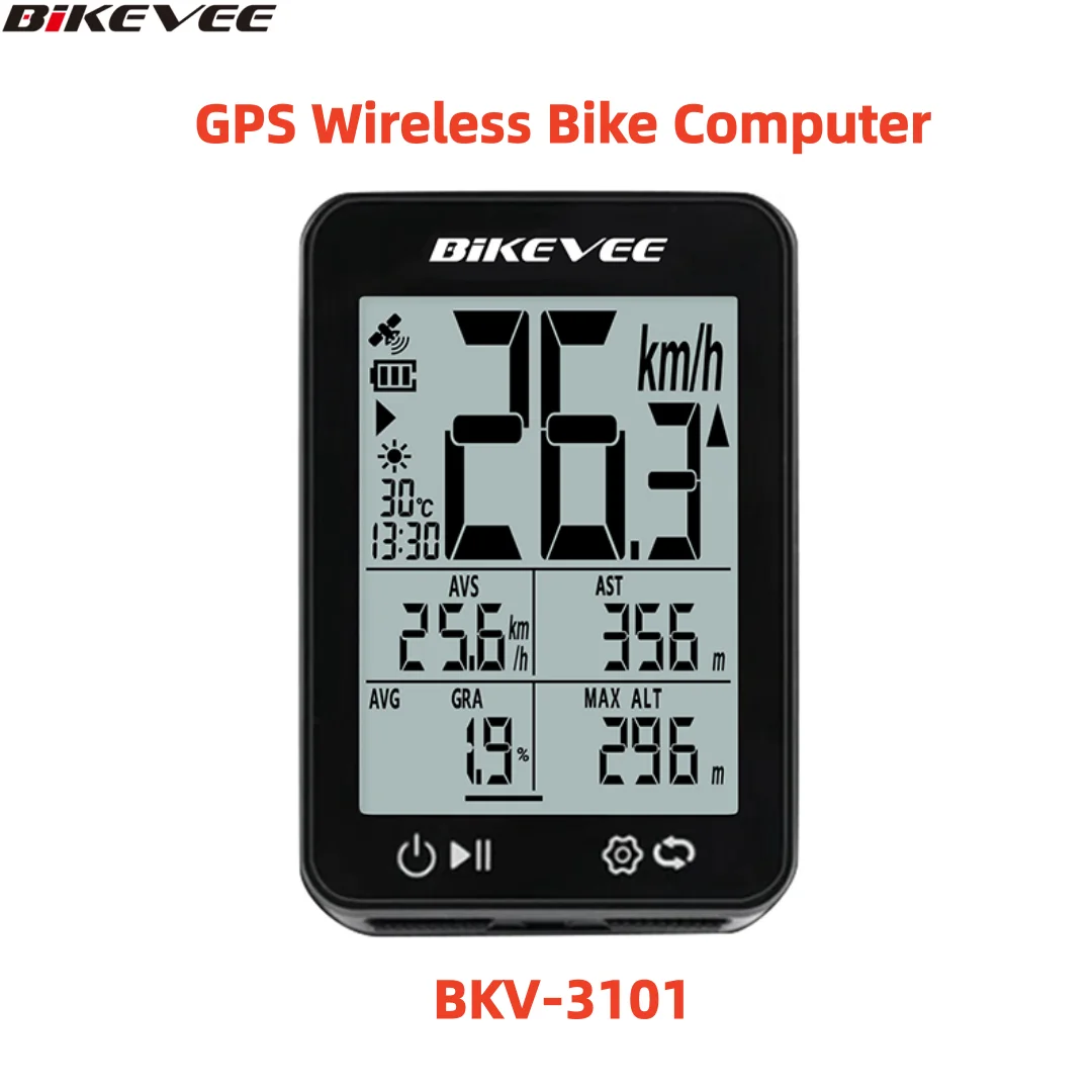 New Wireless Bike Computer USB-C Rechargeable Waterproof GPS Speedometer Odometer Bicycle Computer with Backlight Holder