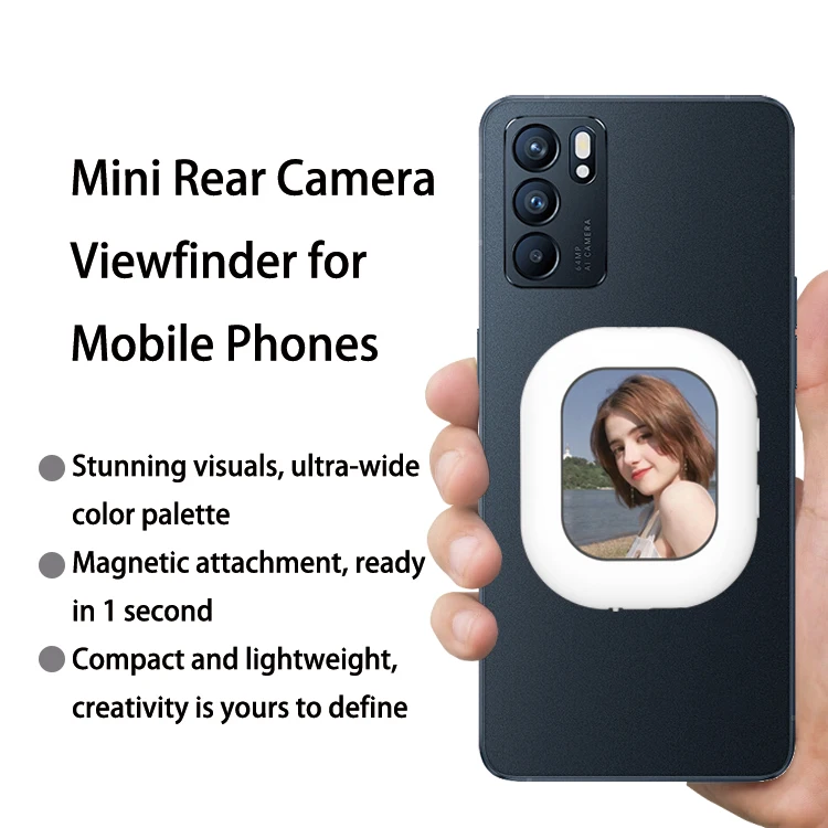 Magnetic Mini Rear Camera Viewfinder Screen Vlog Selfie Monitor Screen Remote Control Kit  For iPhone 17 16 15 14 13 12 X Vlog