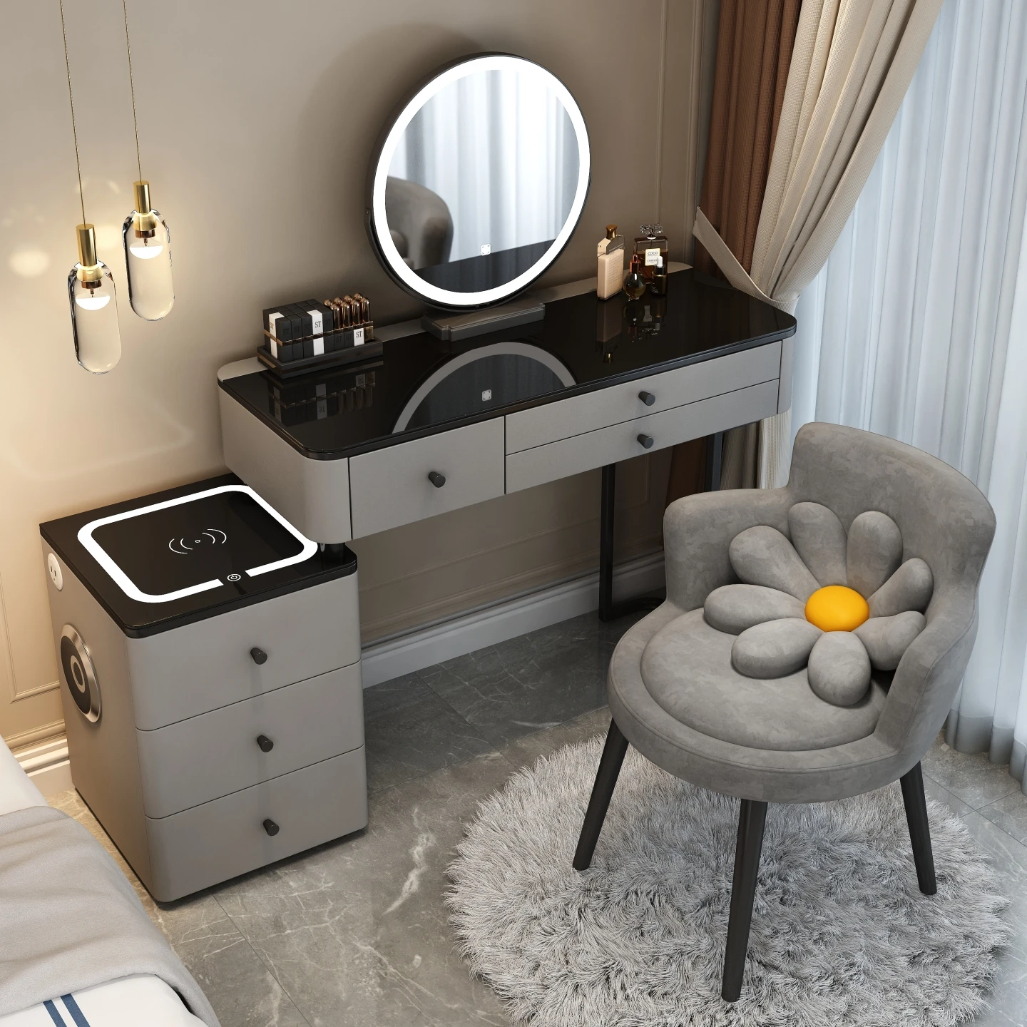 Special beautiful dresser smart light luxury high-end master bedroom modern simple small apartment corner makeup table