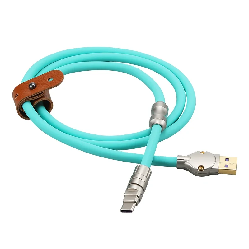 65W Fast Charging  Cable USB-C Android Silicone Data Cable Fast Charging 5A  Suitable for Mobile USB Charging