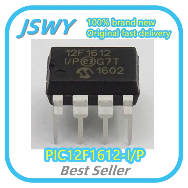 (5/50pcs) PIC12F1612-I/P PIC12F1612 Silkscreen 12F1612 PDIP-8 Microcontroller Brand New and Original Ships Fast