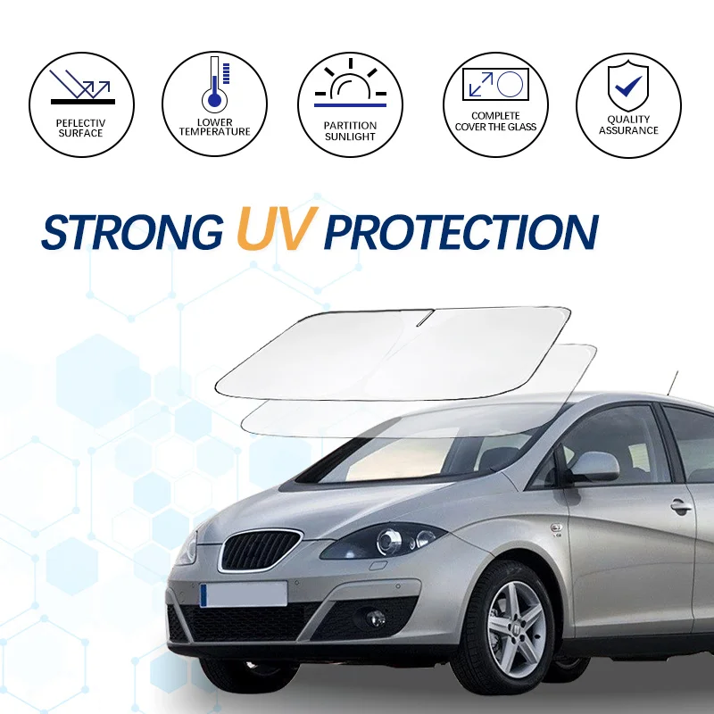 Car Windshield Sun Shade Window Shade Foldable Sun Visor Protector Blocks UV Rays For SEAT Altea Leon MK3 Car Summer Accessories