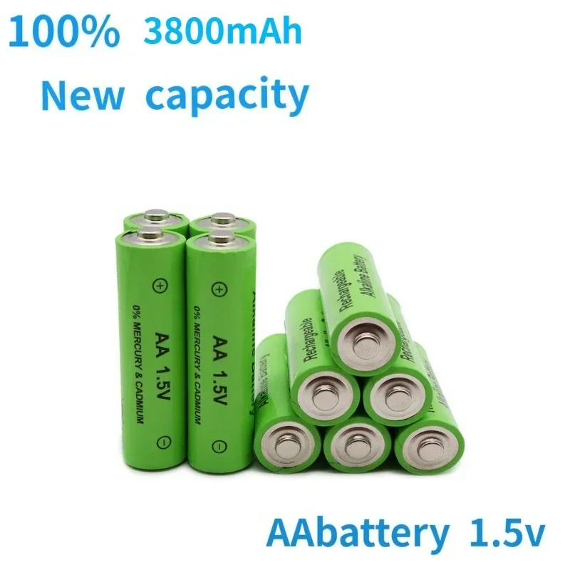 3800mAh Rechargeable AA Battery 1.5V with Charger for Clock Toys Flashlight Remote Control Camera - Set of 4
