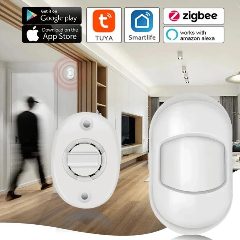 ZigBee 3.0 Tuya Smart Human Body Infrared PIR Sensor Mobile APP Remote Monitoring Rechargeable Battery Built-In Motion Detector