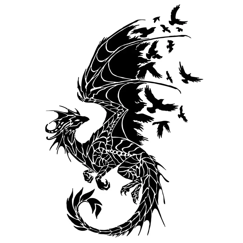 Car Sticker Personality Flying Dragon Vinyl Decals Car Motorcycle Bumper Body Rear Window Decorative Decal,20CM