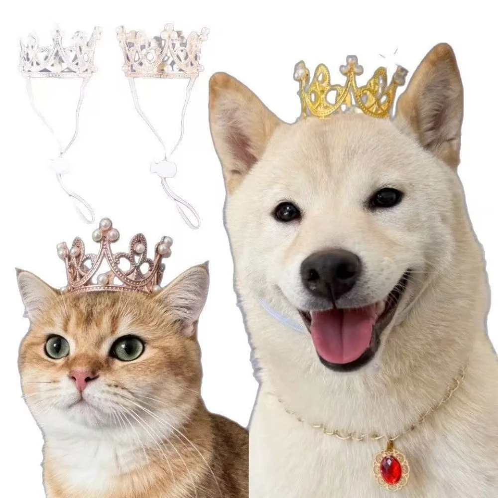 Pet Headwear Crown Hat Birthday Party Dress Up Cat Holiday Decor Mini Headwear Gift Strawberry Grape Apple Hair Accessories