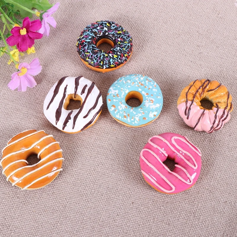 doughnut fridge refrigerator food bread simulation 3D magnet magnetic creative refrigerator message bar home Kitchen decoration