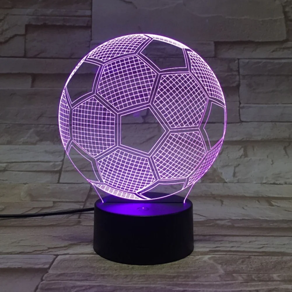 E5 3D Visual Soccer Night Lamp USB LED Touch Football Shaped Night Light Gift Room Decorations Room Home Decor Item led Lights