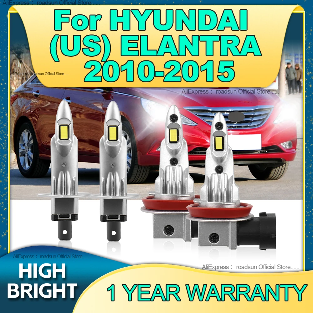2/4Pcs LED Headlight Wireless 180W H11 H1 Auto Lamp 6000K Car Bulbs For HYUNDAI (US) ELANTRA 2010 2011 2012 2013 2014 2015