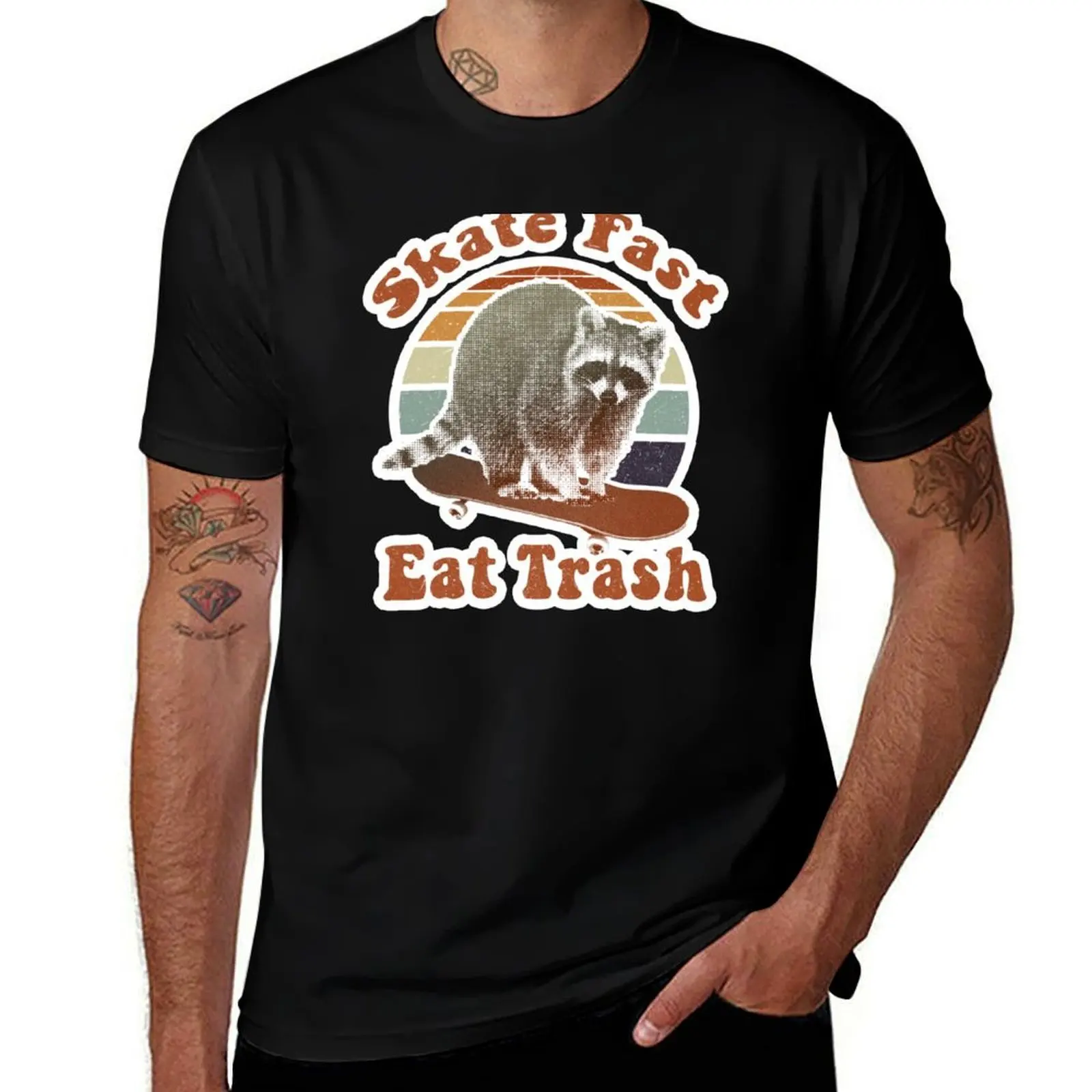 Skate fast, eat trash - radical raccoon T-Shirt Anti-Perspiration Workout Top