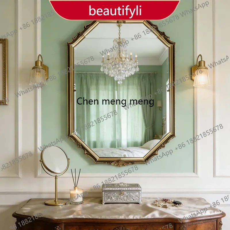 PP French retro bathroom mirror European makeup mirror American smart wall-mounted anti-fog vanity mirror