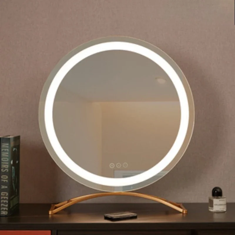 Smart LED makeup mirror, metal rotating filling light mirror, dormitory desktop vanity mirror