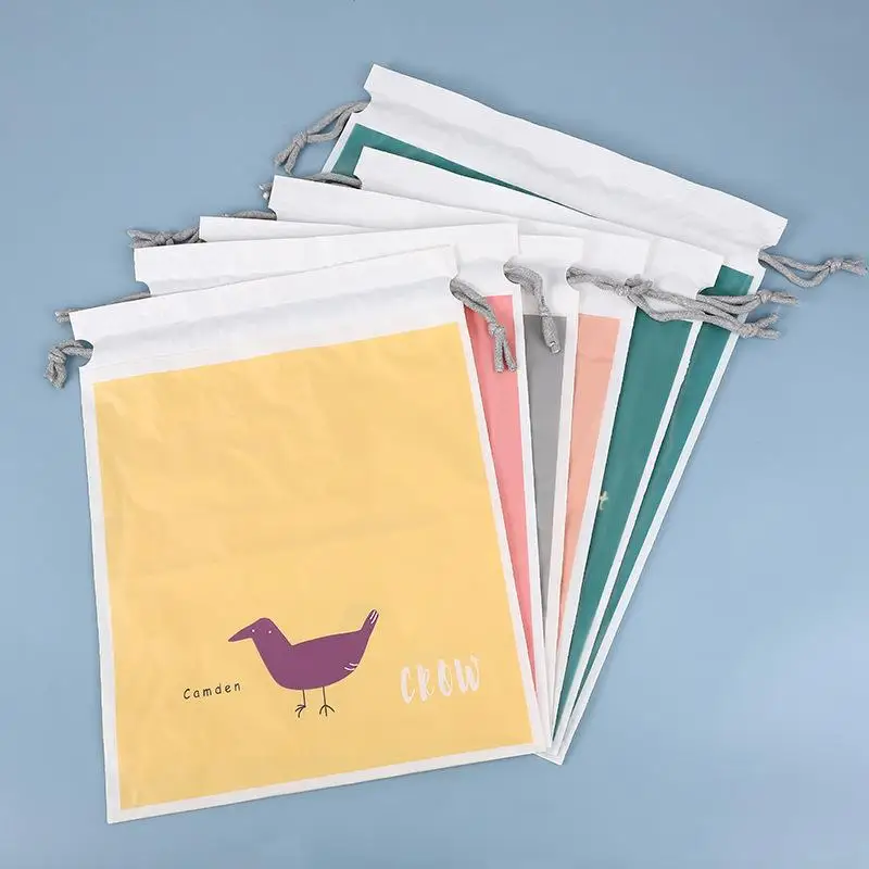 Double-layer Shoe Bag Waterproof Drawstring Cosmetic Clothing Classification Sort Out Bag Cartoon Travel Storage Bag Organizer