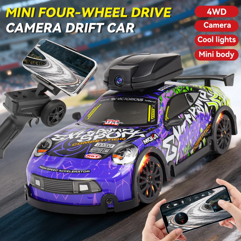 1: 32Mini light four-wheel drive drift 2.4G remote control car proportional throttle variable speed camera racing car model