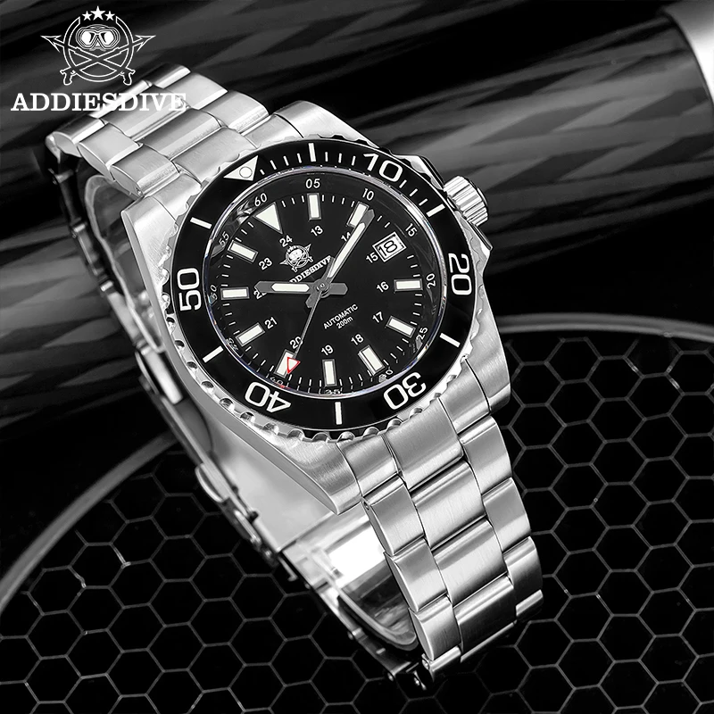 ADDIESDIVE Watch For Men AD2504 Calendar 20Bar Waterproof Super Luminous Sapphire Glass 8215 Movement Automatic Mechanical Watch