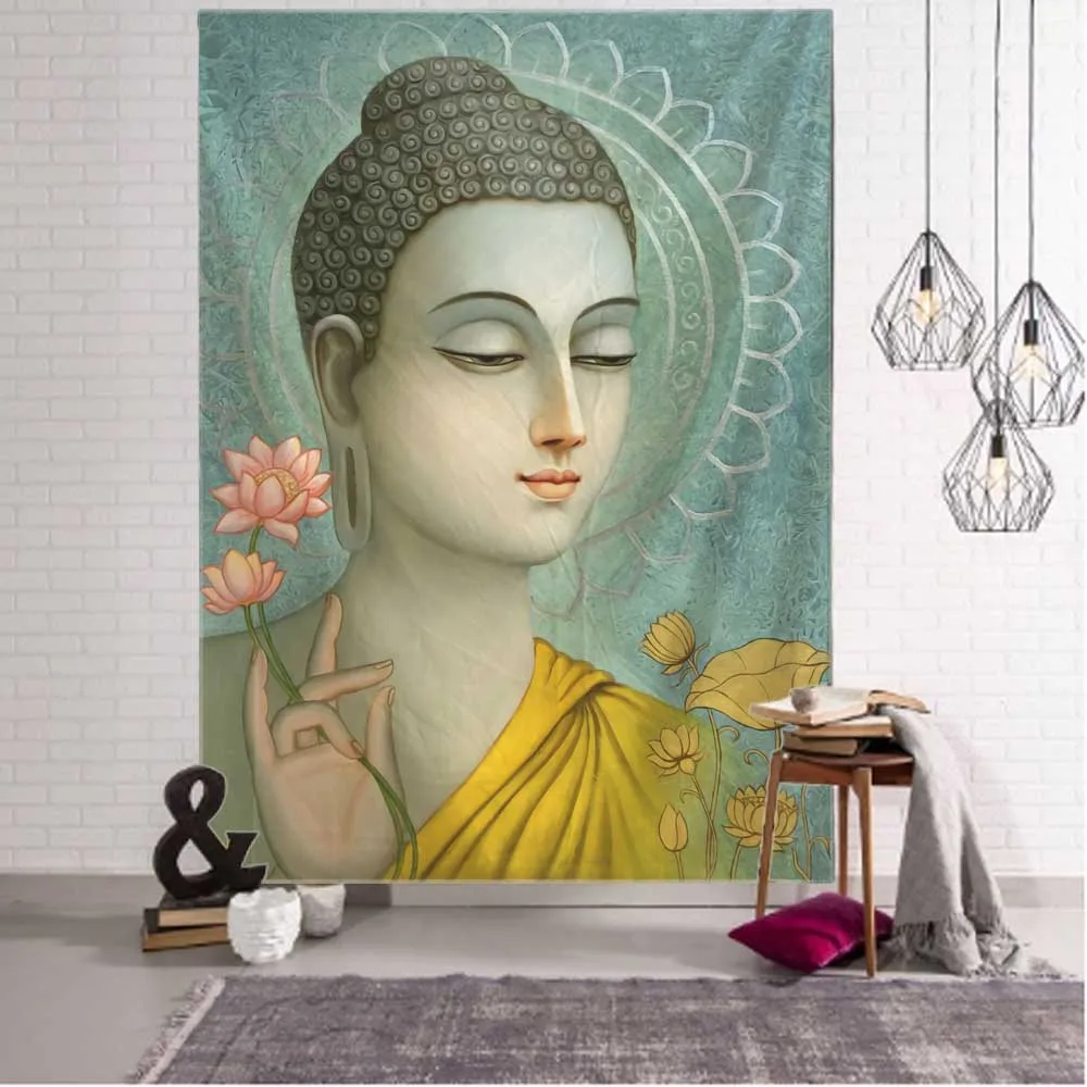 Tapestry Indian Buddha Meditation Psychedelic Home Decoration Wall Hanging Hippie Bohemian Mandala Aesthetics Room Decoration
