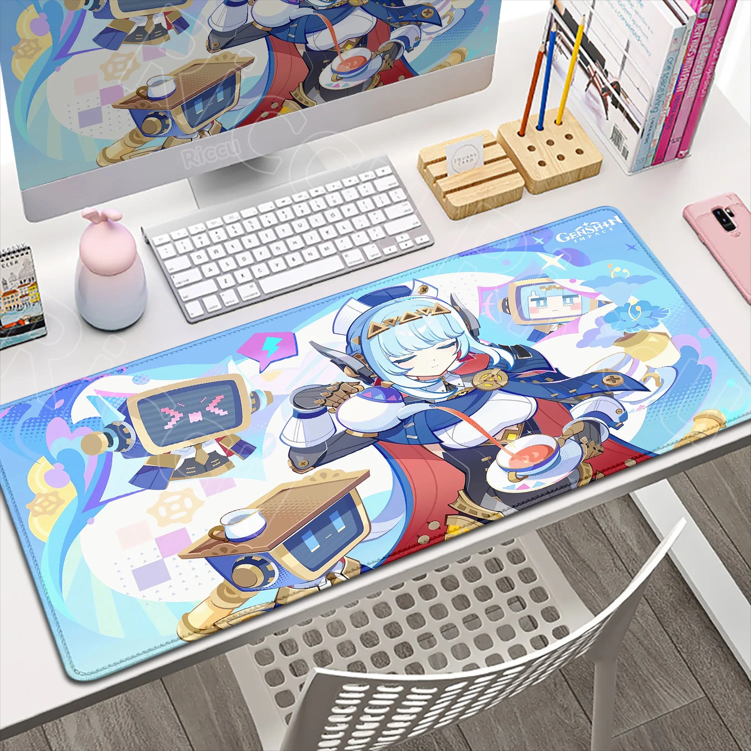 New Ineffa Mouse Pad Pc Gamer Desk Mat Genshin Impact Gaming Accessories Keyboard Large Desk Mat Laptop Anime Cute Girl Mousepad