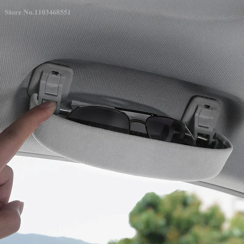 Top Suede Sun Glasses Storage Box Glasses Case Holder Grab Handle For Audi A4 A6 A8 A3 A5 Q3 Q5 Q7 Q8 Accessories