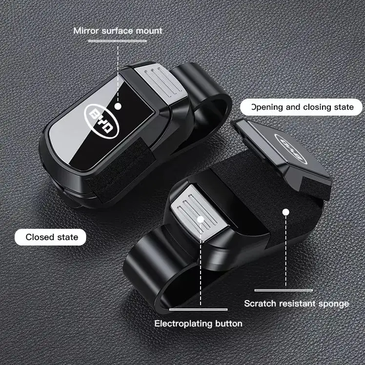 Car Mirror‑Surface Sunglasses Storage Bracket For BYD Dolphin Seal Atto3 Han Tang Song Yuan BYD Logo Sun Visor Glasses Clip Acce